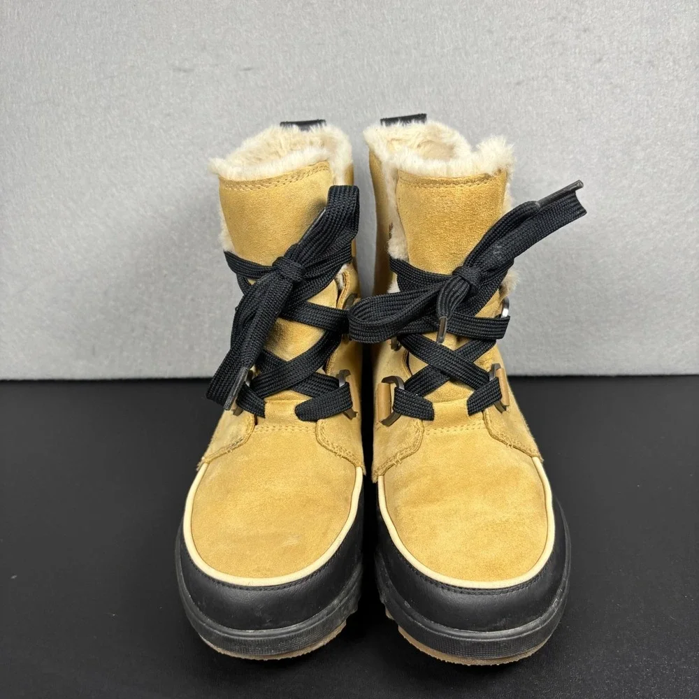 Sorel Tivoli IV Womens 8.5 Winter Boots Tan Suede Waterproof Snow Faux Fur